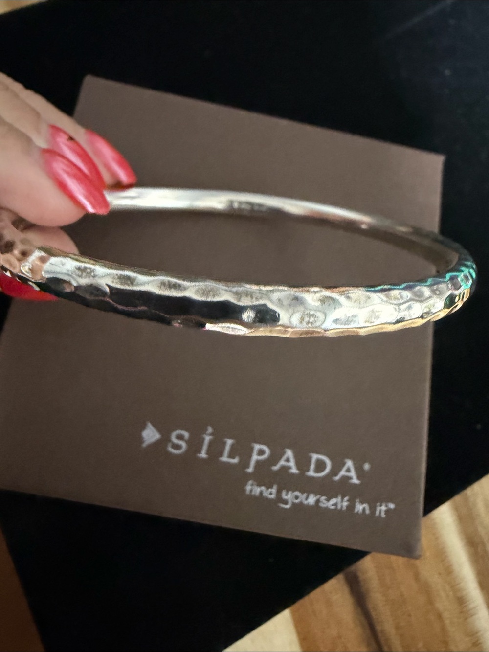 Silpada Hammered Sterling silver Bangle Bracelet - Silver. NWOT